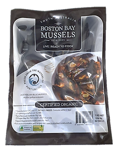 Live Organic Australia Mussels - Evergreen Seafood